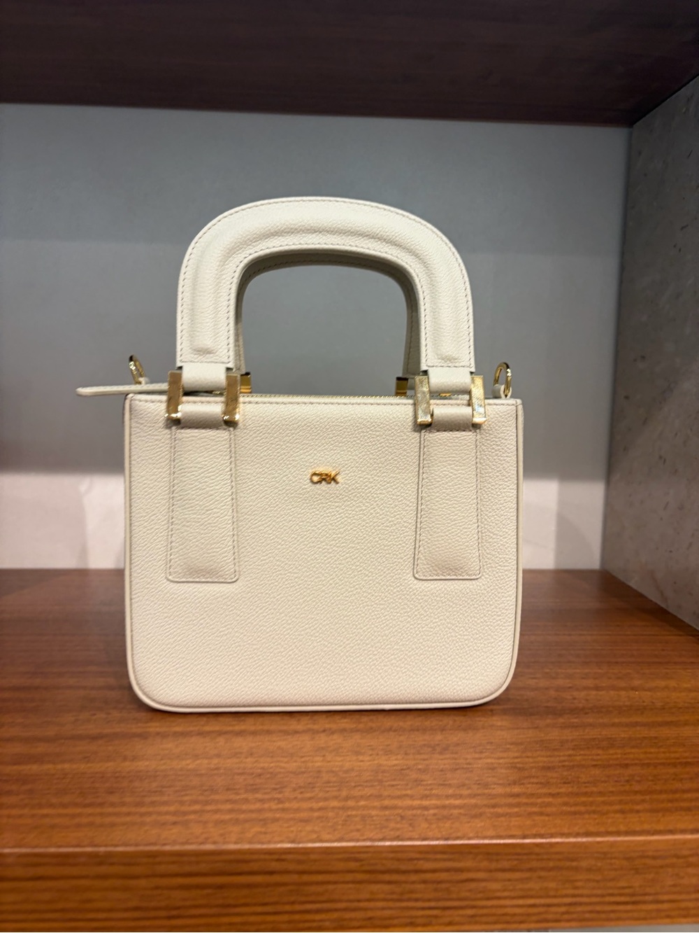 Cream Structured Top-Handle Women’s Bag